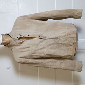 Marshall Fields Tan Washable Light weight Genuine Suede Lined Jacket
